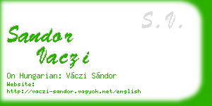 sandor vaczi business card
